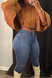 Solid Color Turtleneck Bat Sleeve Sweater Crop Top NY-070