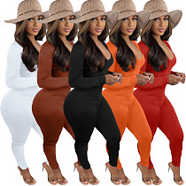 Solid Back Hollow Out Bandage Skinny Jumpsuit BGN-212