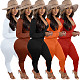Solid Back Hollow Out Bandage Skinny Jumpsuit BGN-212