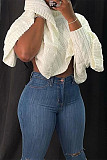 Solid Color Turtleneck Bat Sleeve Sweater Crop Top NY-070
