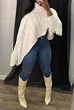 Solid Color Turtleneck Bat Sleeve Sweater Crop Top NY-070