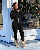 Sweatshirt Coat Zip Up Jacket Pants Joggers Set NIK-265