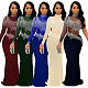 Hot Drilling Mesh One Shoulder Skinny Evening Dress NY-2225