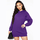 Solid Long Sleeve Hooded Warm Sweatshirt JLY-19264