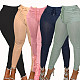 Solid Mid Waist High Stretch Skinny Drawstring Pants SHA-86274