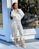 Sweatshirt Coat Zip Up Jacket Pants Joggers Set NIK-265