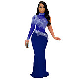 Hot Drilling Mesh One Shoulder Skinny Evening Dress NY-2225