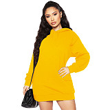 Solid Long Sleeve Hooded Warm Sweatshirt JLY-19264