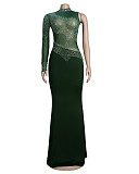 Hot Drilling Mesh One Shoulder Skinny Evening Dress NY-2225