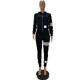 Hooded Zip Jacket Sportswear Pencil Pants Set ABL-3118