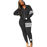 Hooded Zip Jacket Sportswear Pencil Pants Set ABL-3118