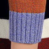 Color Block Loose Long Sleeve Cardigan Sweater Coat FSX-331