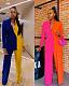 Color Contrast Blazer Coat Wide Leg Pants Set SD-20136
