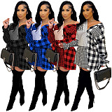 Plaid Print Long Sleeve Single-breasted Shirt Dress GLS-10075