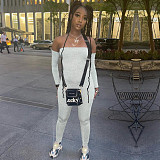 Off Shoulder Long Sleeve Skinny One Piece Jumpsuit JLY-19265