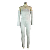 Off Shoulder Long Sleeve Skinny One Piece Jumpsuit JLY-19265