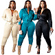 Basic Tracksuit Jacket And Zip Slit Sweatpants Set SFY-2152