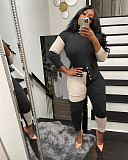Color Block Patchwork Sweater Leggings Two Piece Set TR-1189