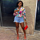 Abstract Graffiti Print Single Breasted Shirt Tops MEY-20778