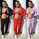 Zip Hooded Jacket+Bra+Jogging Pants Set WSY-5918