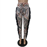 Print Tassel Bodycon Long Pants LSD-81077
