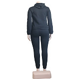 Plus Size 5XL Fleece-lined Hoodies and Pants 2 Pieces Suit YS-8839
