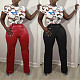 Solid Color Loose Wide-leg Leather Pants BN-9313