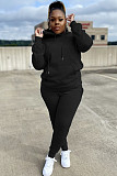 Plus Size 5XL Fleece-lined Hoodies and Pants 2 Pieces Suit YS-8839