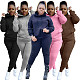 Plus Size 5XL Fleece-lined Hoodies and Pants 2 Pieces Suit YS-8839