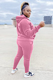 Plus Size 5XL Fleece-lined Hoodies and Pants 2 Pieces Suit YS-8839