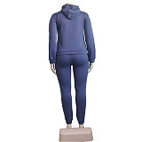 Plus Size 5XL Fleece-lined Hoodies and Pants 2 Pieces Suit YS-8839