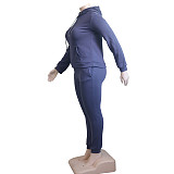 Plus Size 5XL Fleece-lined Hoodies and Pants 2 Pieces Suit YS-8839