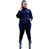 Plus Size 5XL Fleece-lined Hoodies and Pants 2 Pieces Suit YS-8839