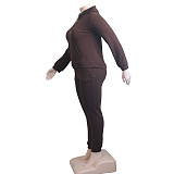 Plus Size 5XL Fleece-lined Hoodies and Pants 2 Pieces Suit YS-8839