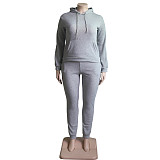 Plus Size 5XL Fleece-lined Hoodies and Pants 2 Pieces Suit YS-8839