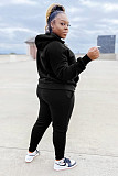 Plus Size 5XL Fleece-lined Hoodies and Pants 2 Pieces Suit YS-8839