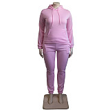 Plus Size 5XL Fleece-lined Hoodies and Pants 2 Pieces Suit YS-8839