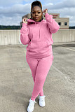 Plus Size 5XL Fleece-lined Hoodies and Pants 2 Pieces Suit YS-8839