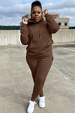 Plus Size 5XL Fleece-lined Hoodies and Pants 2 Pieces Suit YS-8839