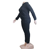 Plus Size 5XL Fleece-lined Hoodies and Pants 2 Pieces Suit YS-8839