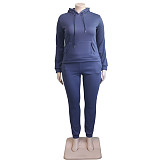 Plus Size 5XL Fleece-lined Hoodies and Pants 2 Pieces Suit YS-8839