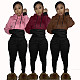 Patchwork Hooded Sweatshirt Jogging Pants Set SHA-86280