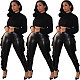 Ruffled PU Leather High Elastic Pencil Pants HMS-5525