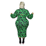 Leopard Print Strap Dress+Mini Crop Top Set OSS-21402