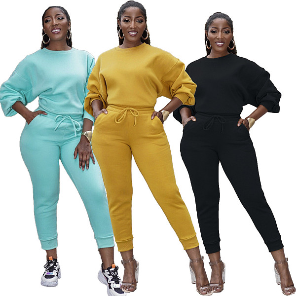 Casual Long Sleeve Sweatshirt Long Pants Sets ZAND-31177