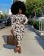 Printing Long Sleeve Round Neck Plus Size Dress XMY-9335