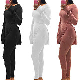 Knitting Jacquard Split Tops+Pencil Pants Set BN-9308