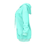 Embroidered Hooded With Pocket Sweatshirt Dress ASL-6530