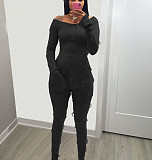 Knitting Jacquard Split Tops+Pencil Pants Set BN-9308