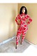 Paisley Print Hollow Out Bandage Bodycon Jumpsuit QZX-6236